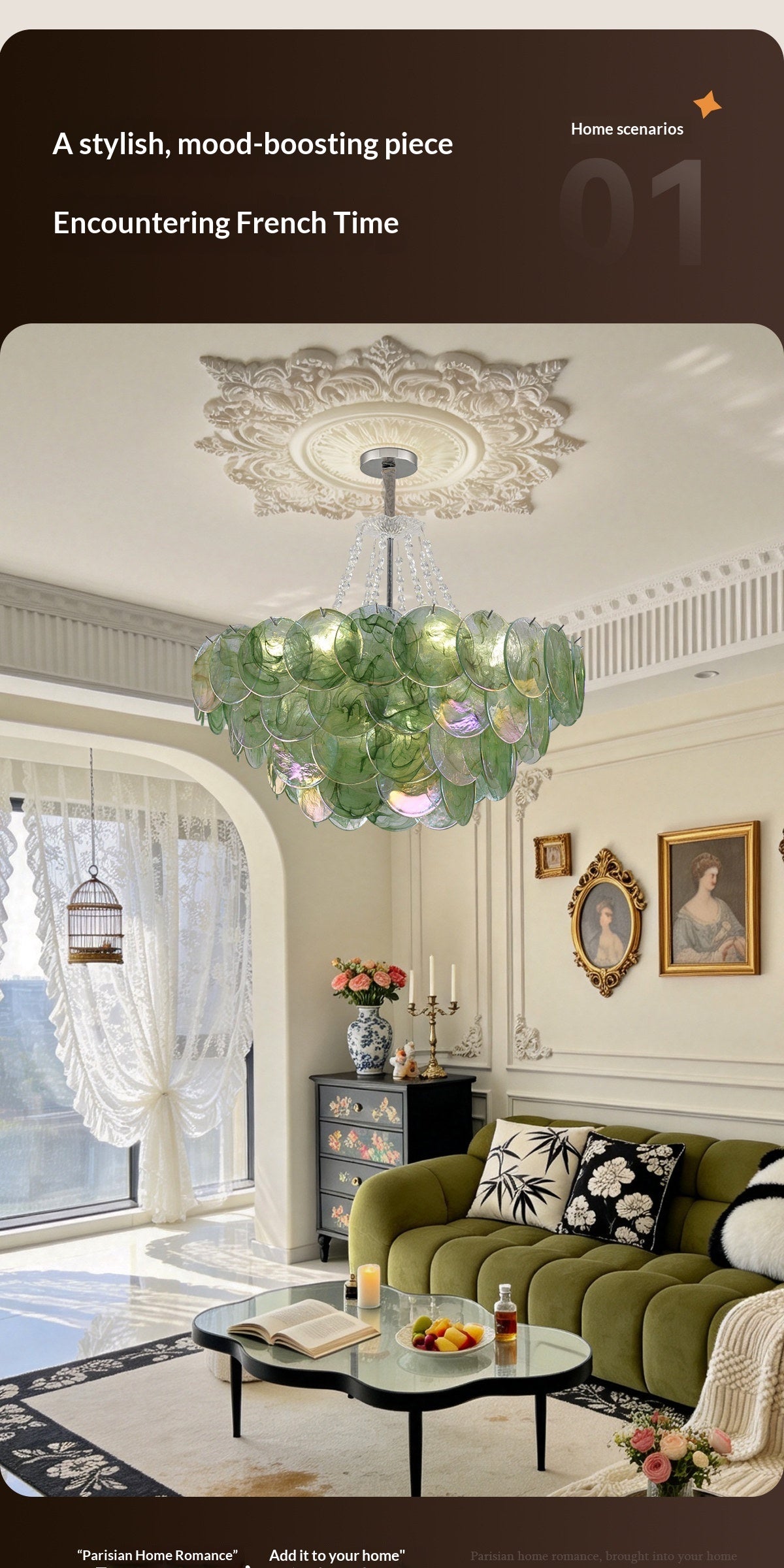 French-style living room chandelier