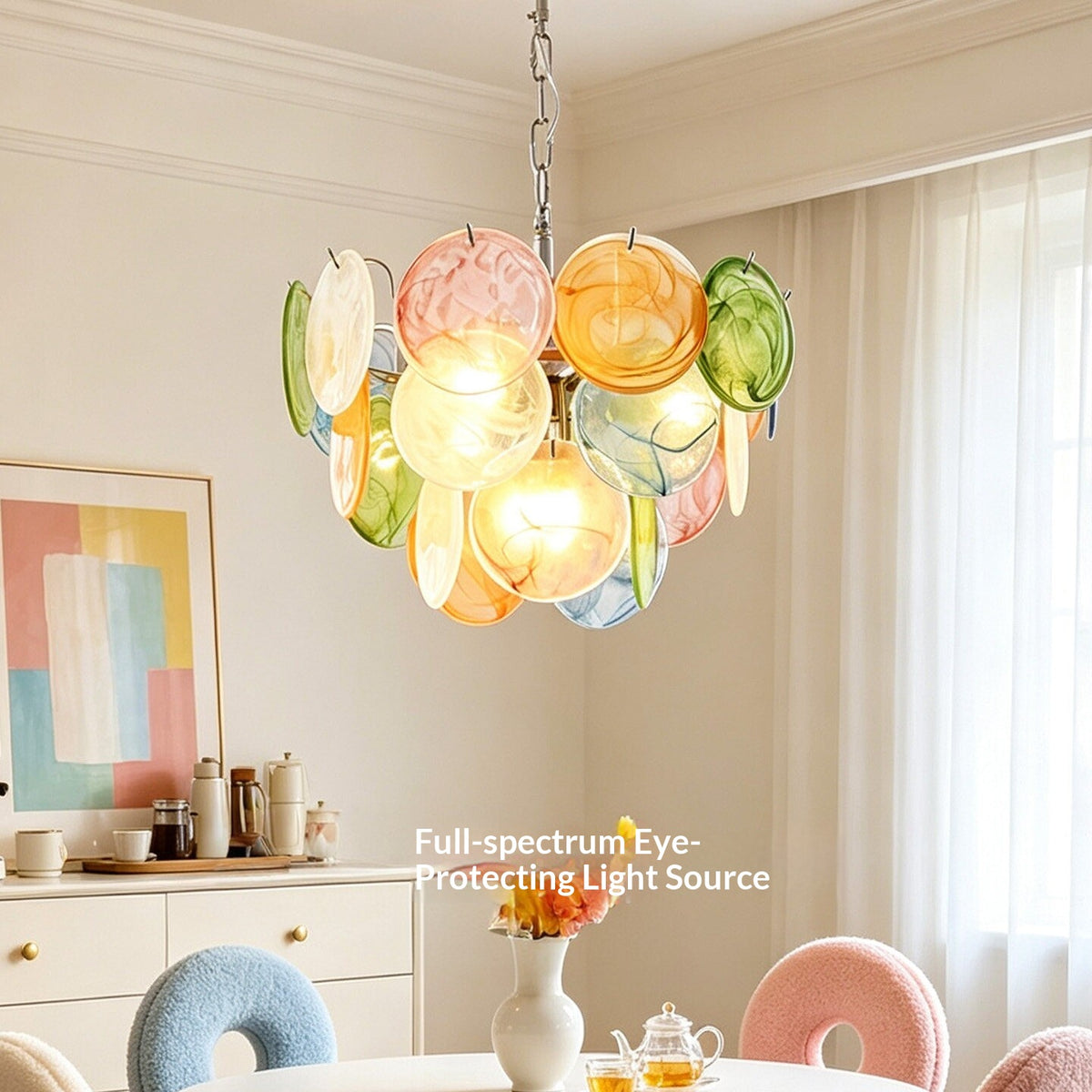French-style colorful crystal chandelier