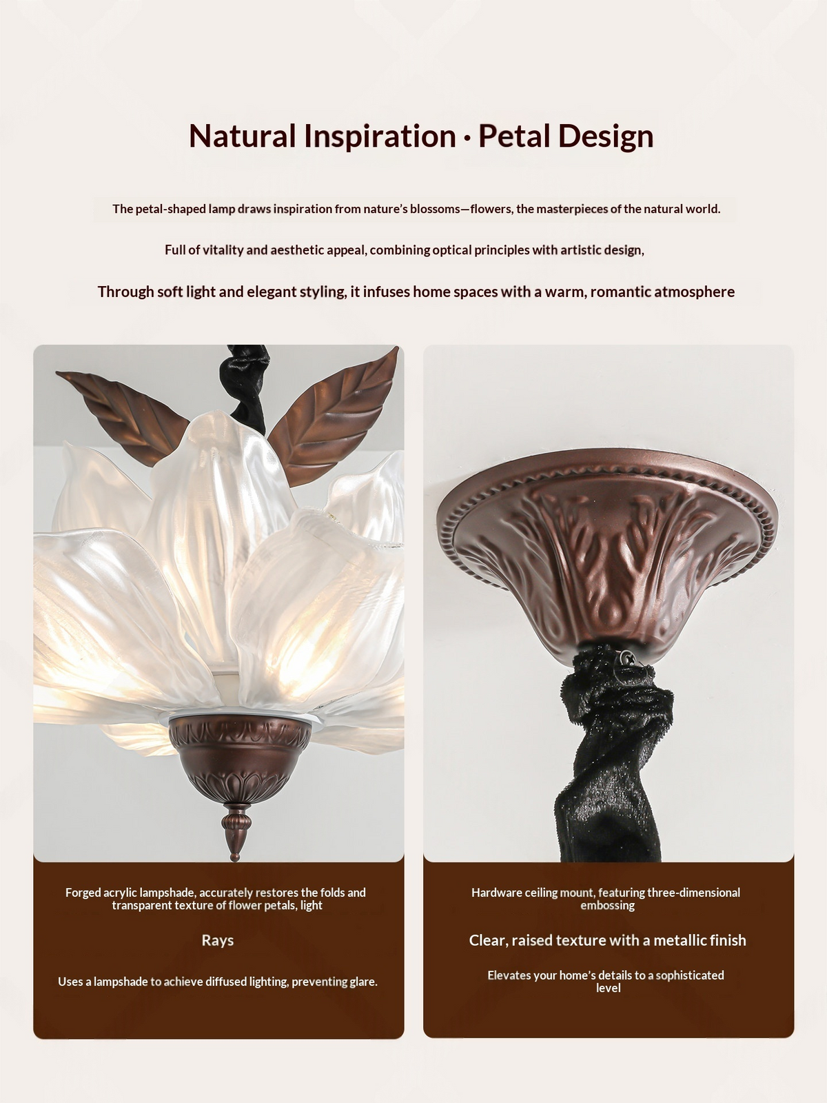 Vintage Magnolia Petal Chandelier