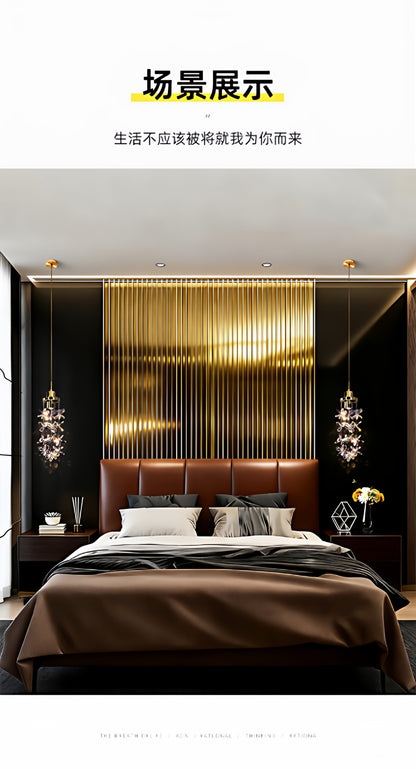 French-style luxury crystal bedside pendant light