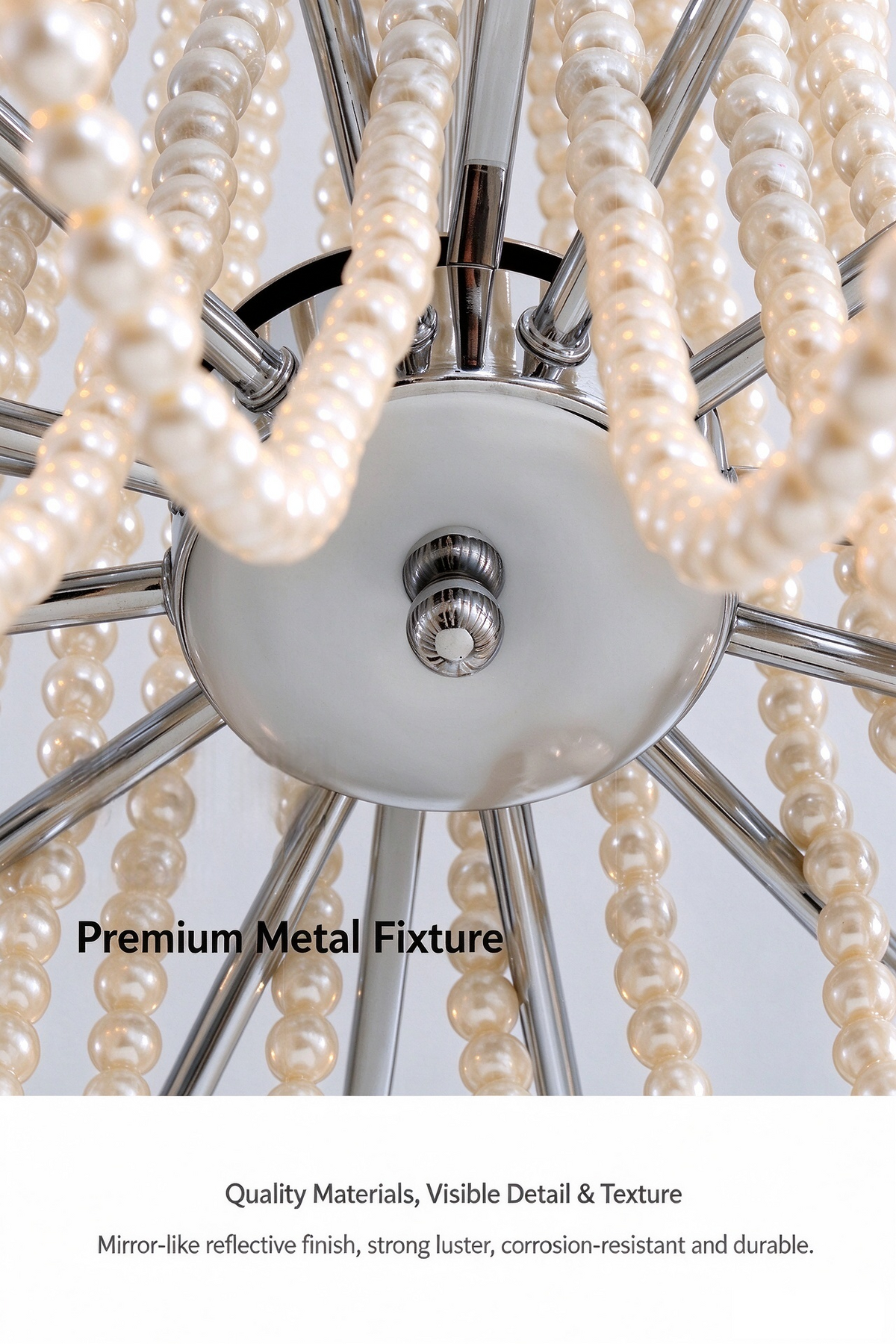 French Light Luxury Pearl Flower Chandelier
