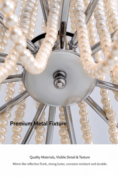 French Light Luxury Pearl Flower Chandelier