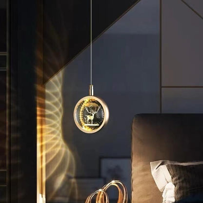 crystal ball pendant light for bedside