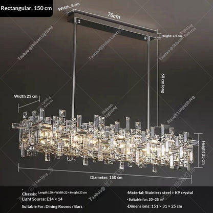 Modern luxury restaurant crystal chandelier