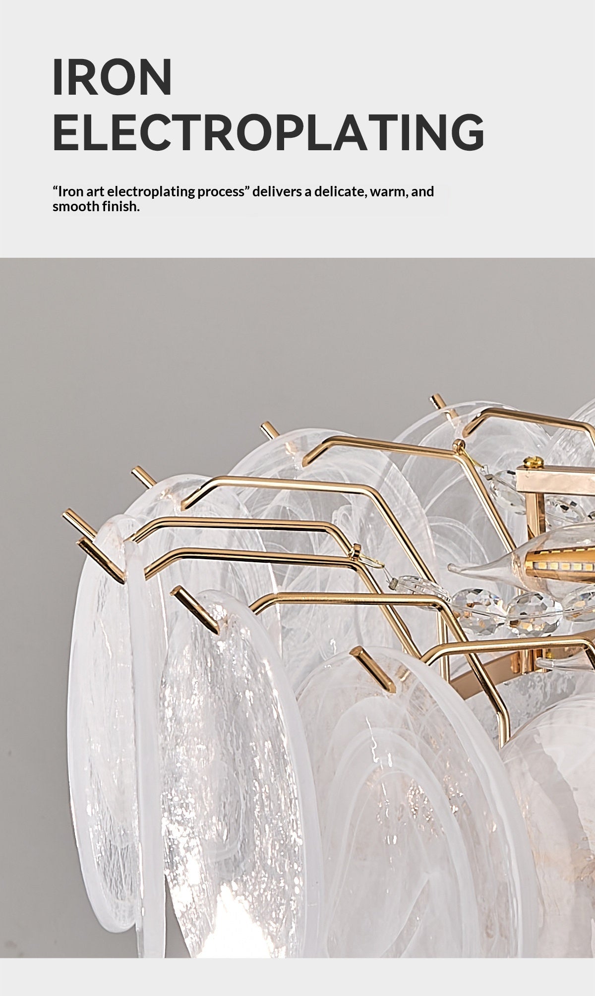 White Jade Glazed Crystal Chandelier