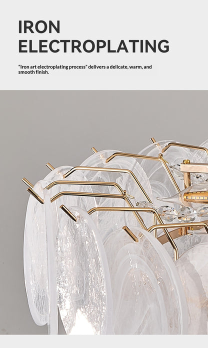 White Jade Glazed Crystal Chandelier