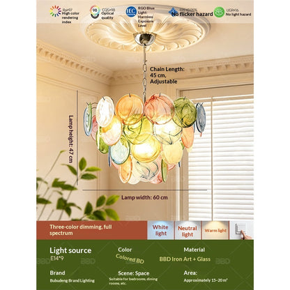 French-style colorful crystal chandelier