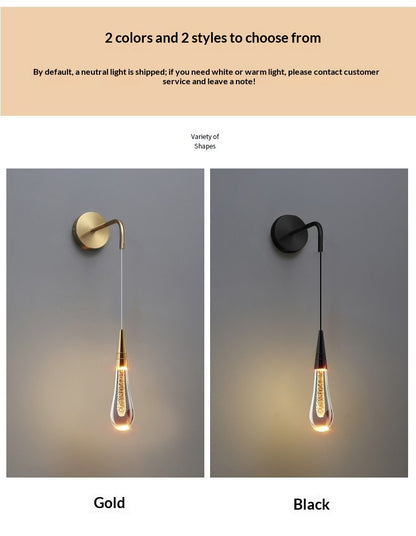 Luxury Crystal Bedside Wall Lamp