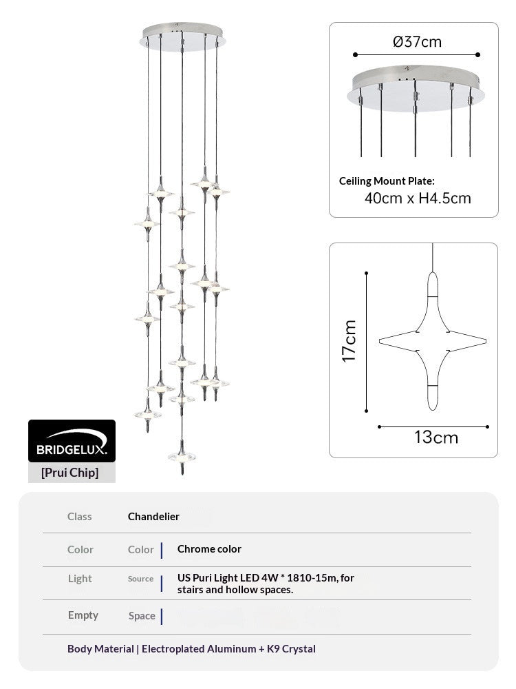 Italian-Style Luxury Crystal Bedside Pendant Light