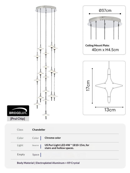 Italian-Style Luxury Crystal Bedside Pendant Light