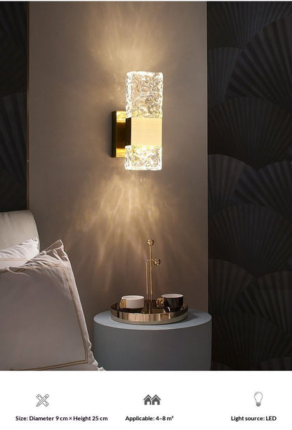 Crystal Wall Lamp for Living Room Feature Wall