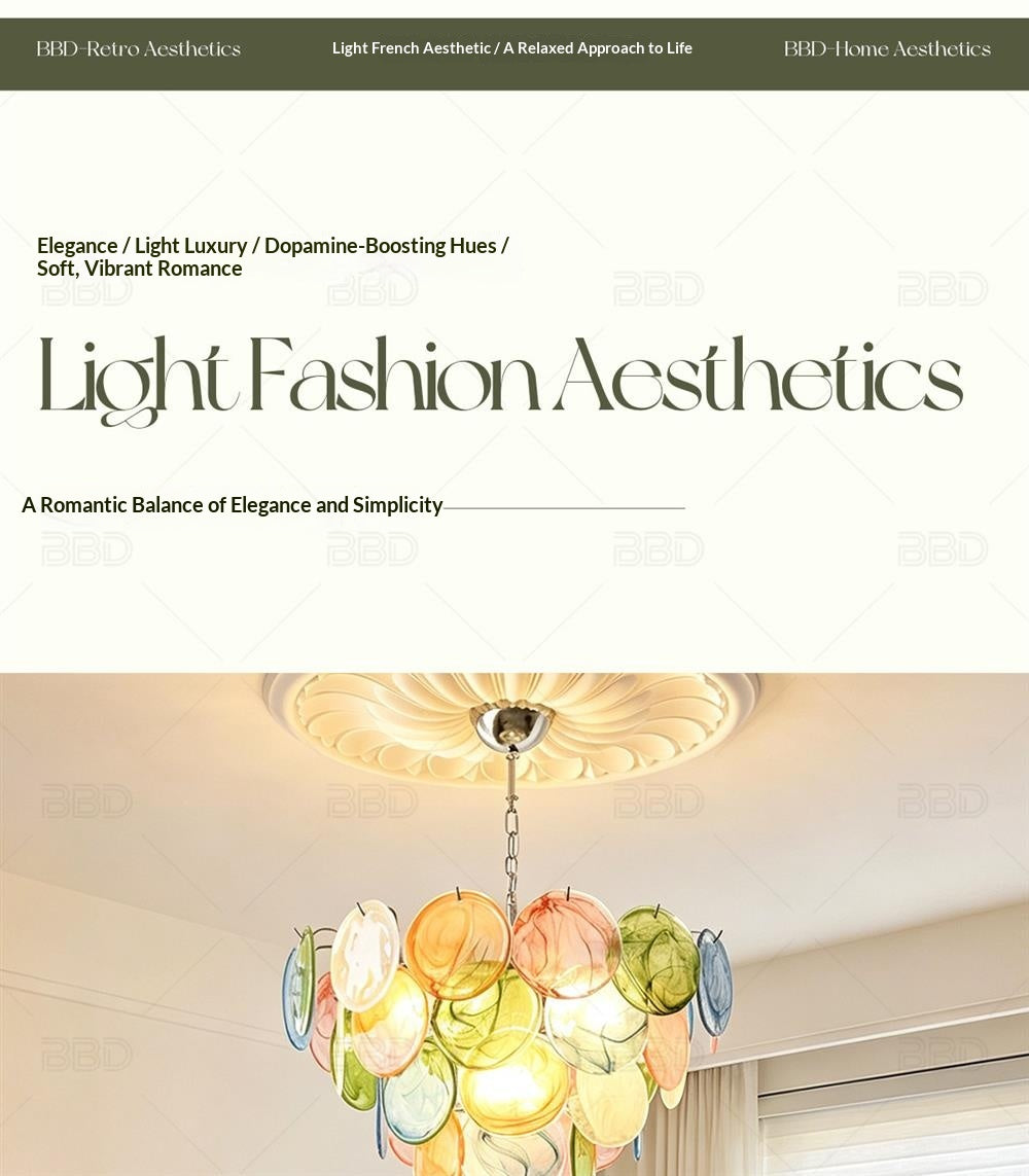 French-style colorful crystal chandelier