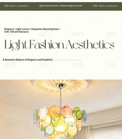 French-style colorful crystal chandelier