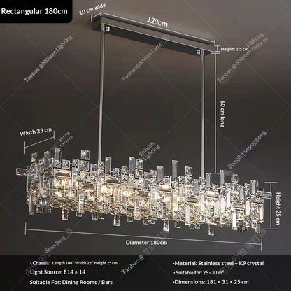 Modern luxury restaurant crystal chandelier
