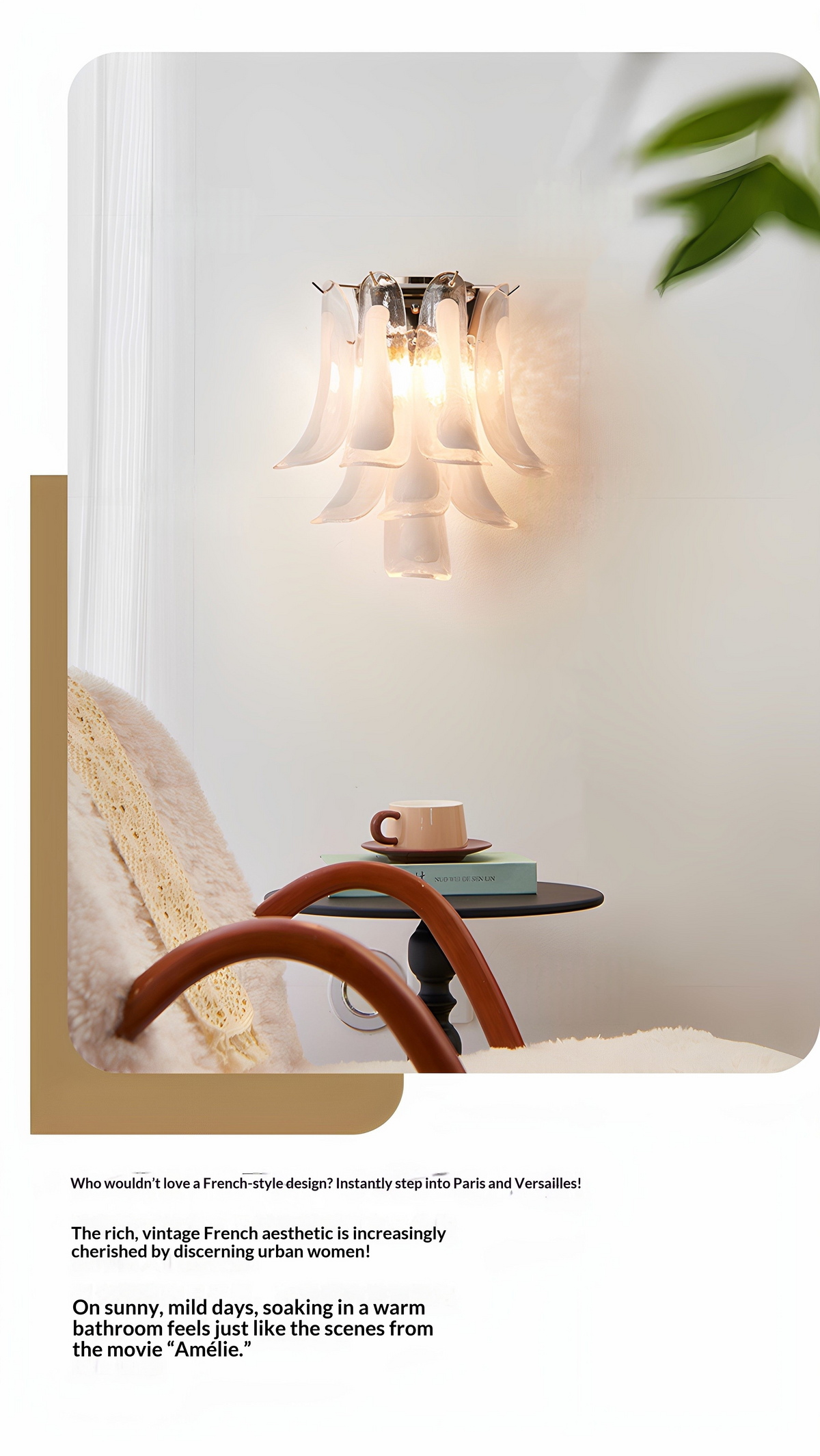 Vintage American Crystal Wall Lamp