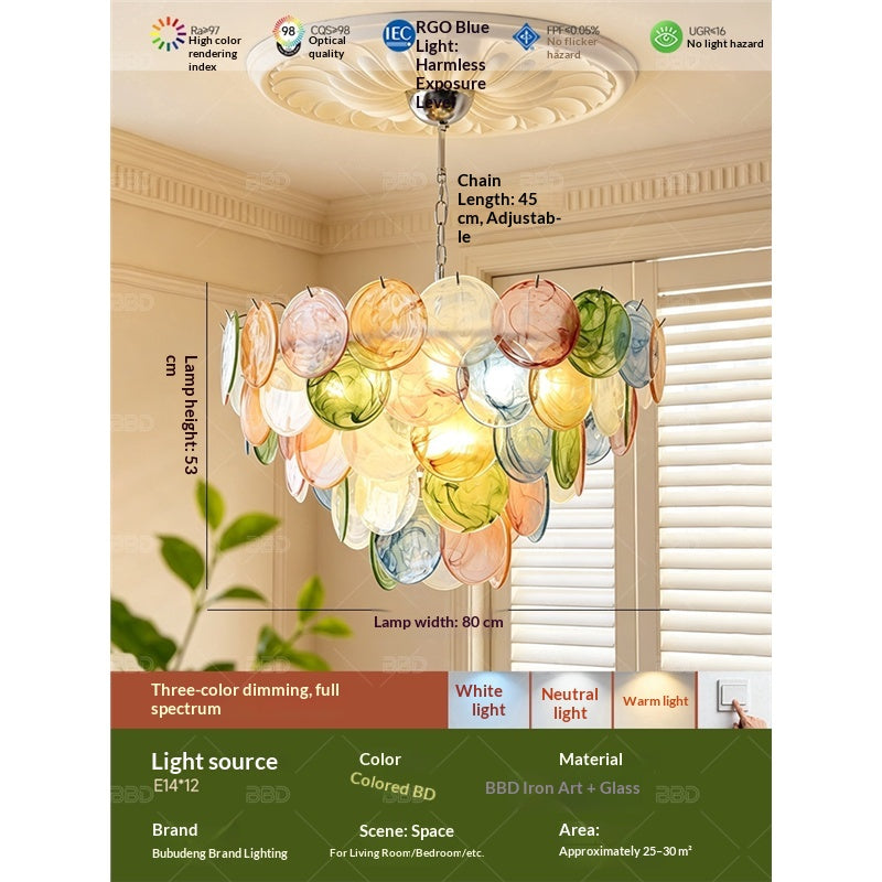 French-style colorful crystal chandelier