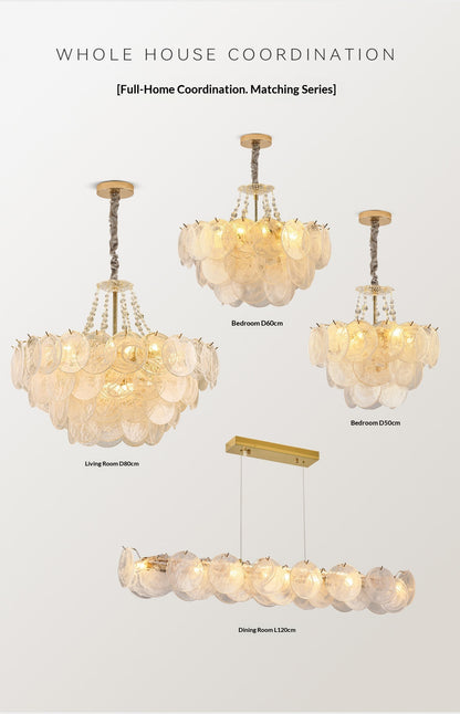 White Jade Glazed Crystal Chandelier