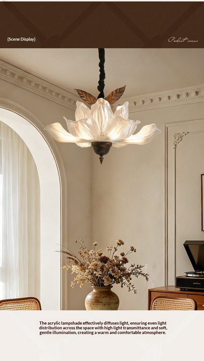 Vintage Magnolia Petal Chandelier