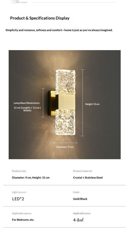 Crystal Wall Lamp for Living Room Feature Wall