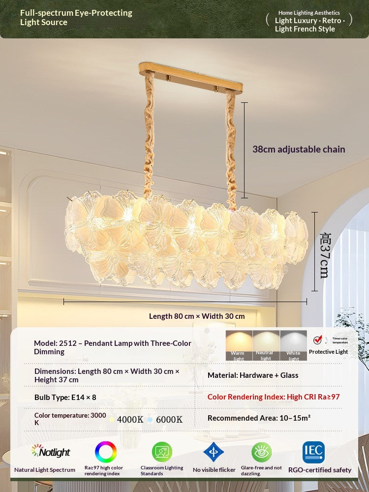 French Light Luxury Pearl Flower Chandelier