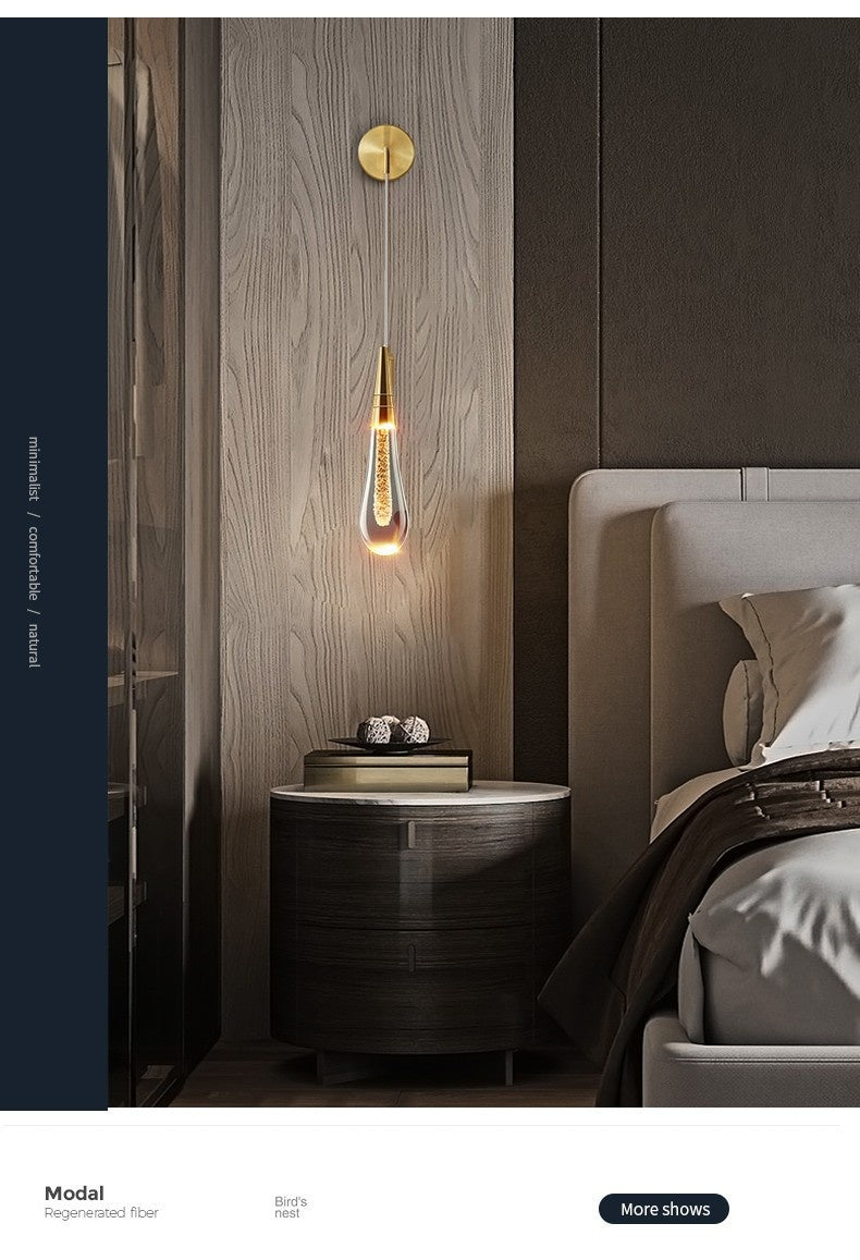 Luxury Crystal Bedside Wall Lamp