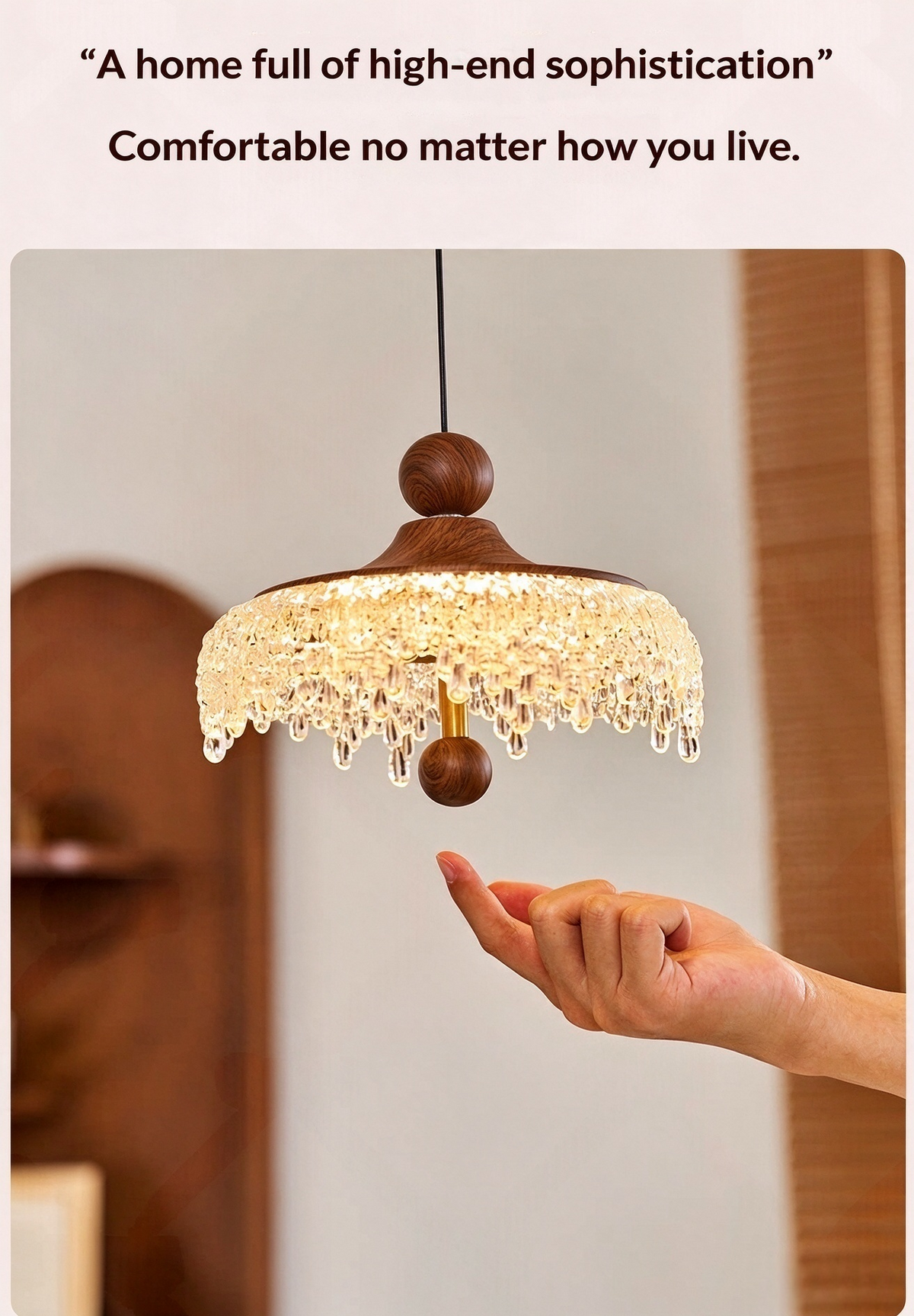 Adjustable iceberg teardrop pendant lamp