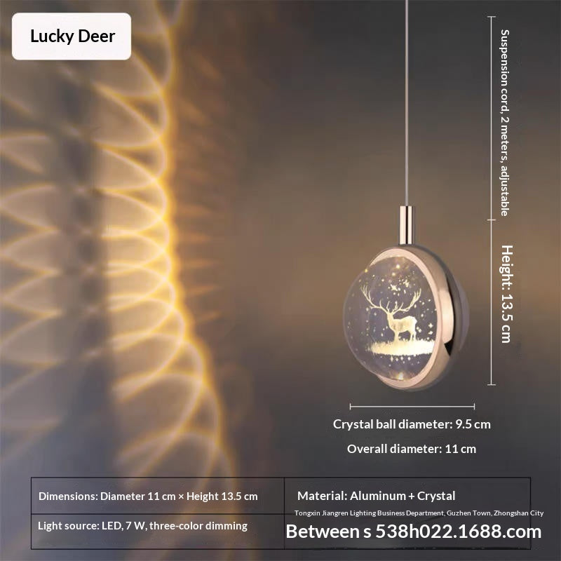 crystal ball pendant light for bedside