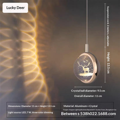 crystal ball pendant light for bedside