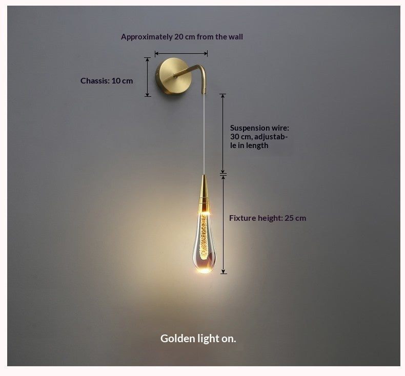 Luxury Crystal Bedside Wall Lamp