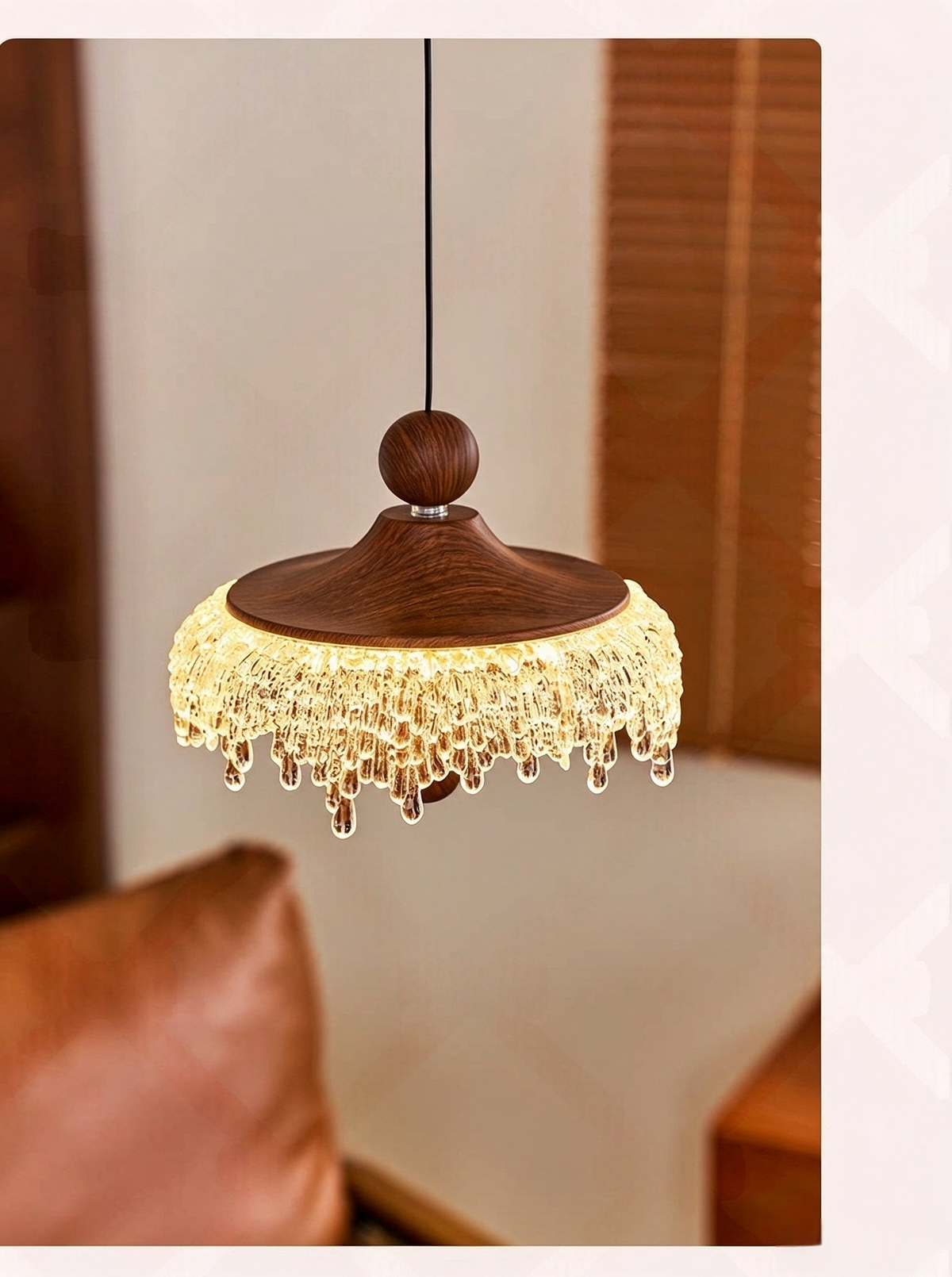 Adjustable iceberg teardrop pendant lamp