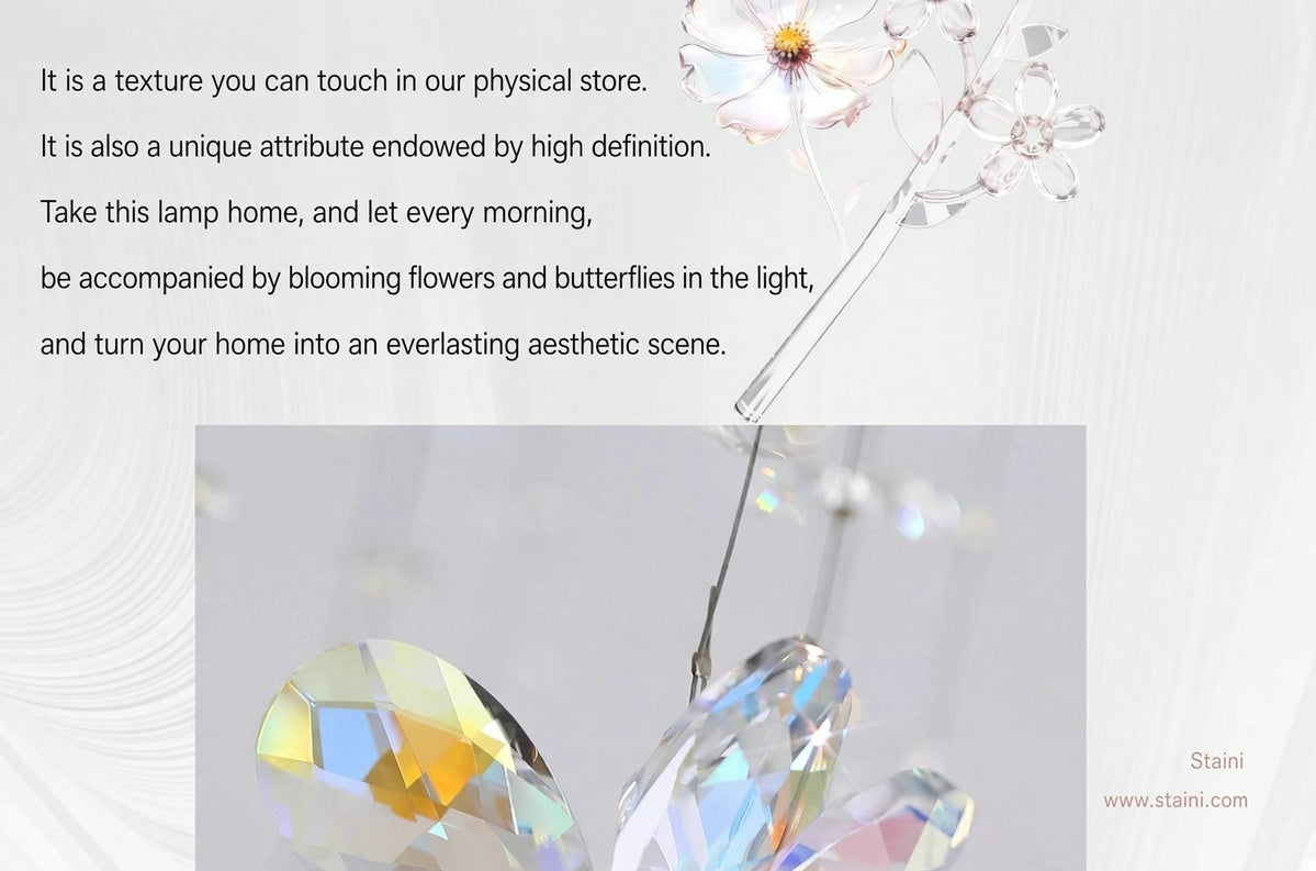 French-style crystal flush-mount ceiling light; designer-created, Italian-inspired "light luxury" style; suitable for homes and wedding suites.