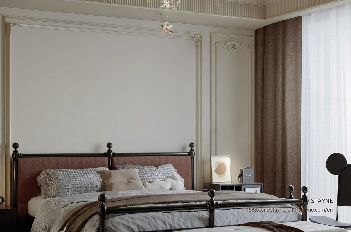 French-style crystal flush-mount ceiling light; designer-created, Italian-inspired "light luxury" style; suitable for homes and wedding suites.