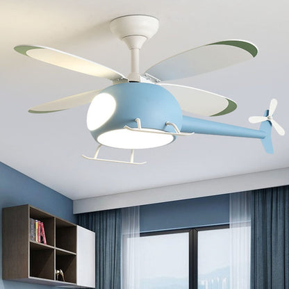 Cartoon-Flugzeug-Deckenventilator mit Licht für Kinderzimmer