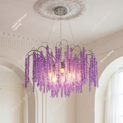 French-style crystal wisteria waterfall chandelier