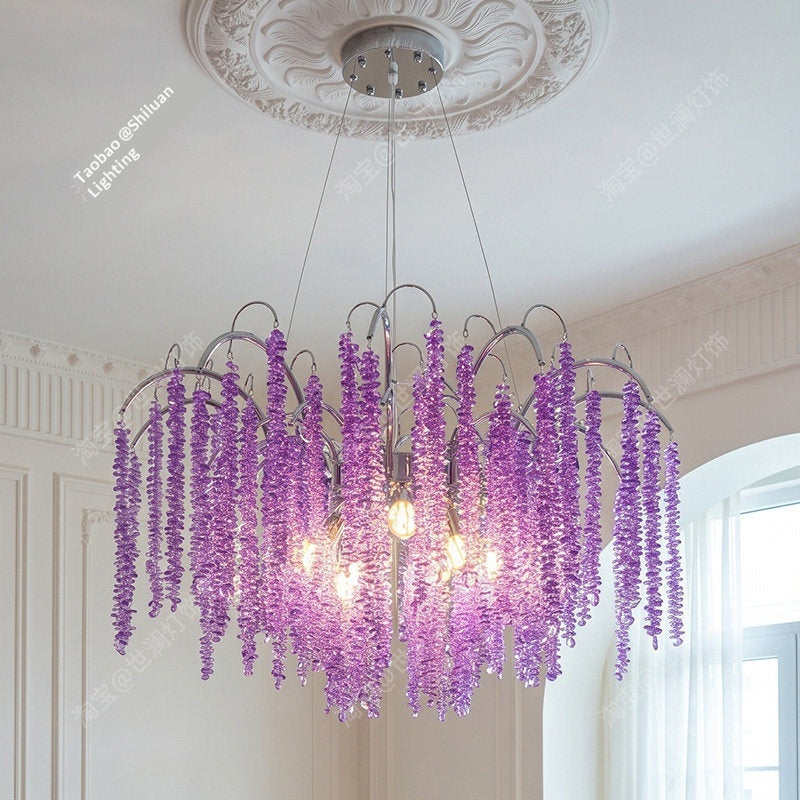 French-style crystal wisteria waterfall chandelier