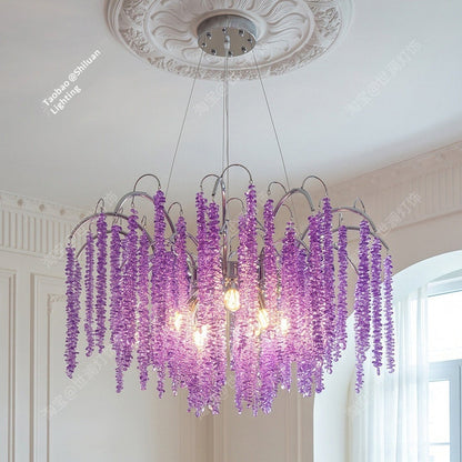 French-style crystal wisteria waterfall chandelier