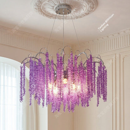 French-style crystal wisteria waterfall chandelier