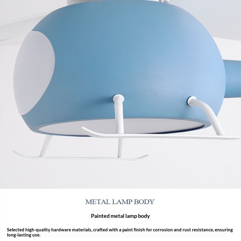 Smart Ceiling Fan Light for Children's Rooms – Minimalist Cartoon Airplane Design – Suitable for Boys' and Girls' Bedrooms – Home Pendant Fan Light