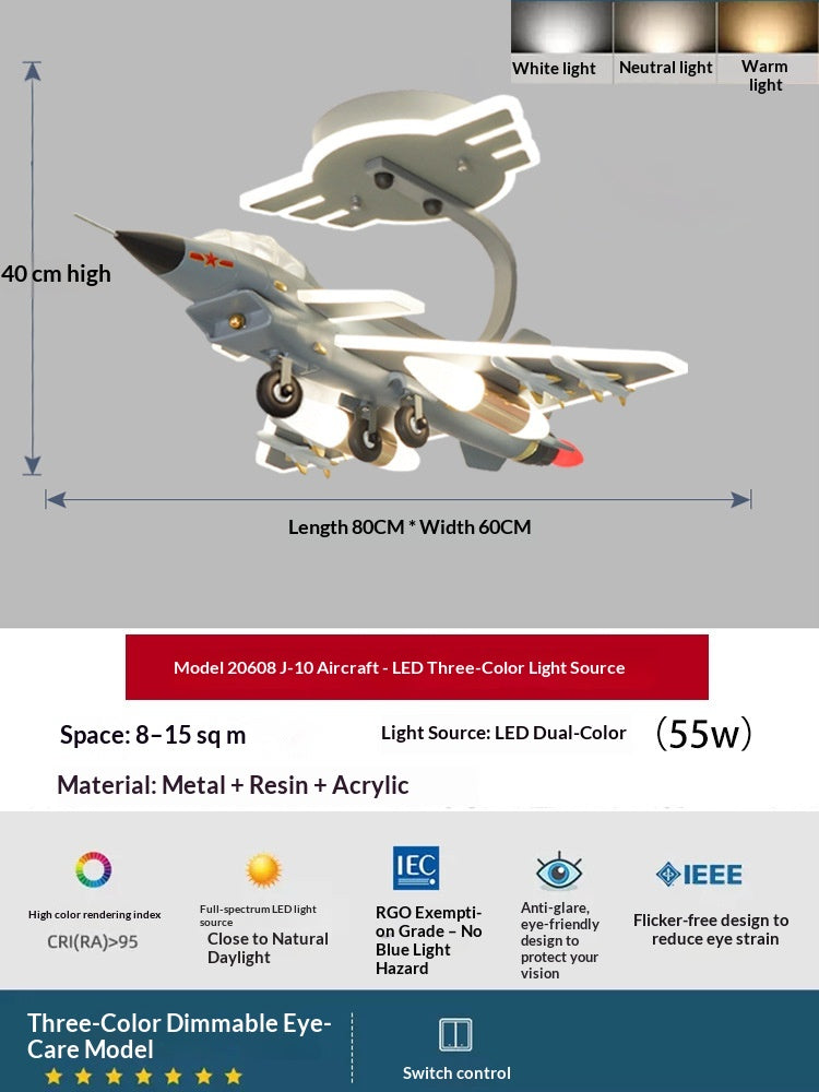 J-10 Fighter Jet Ceiling Light/Pendant Light for Boys' Bedroom