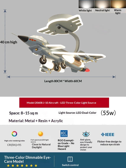 Kampfjet-Deckenleuchte/Hängeleuchte für Jungenzimmer