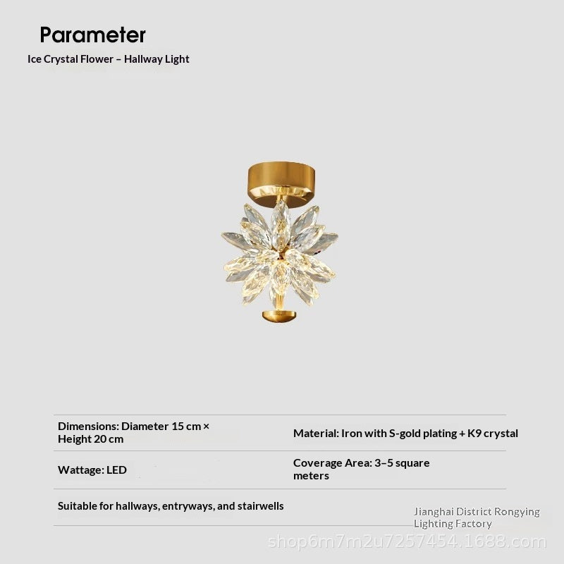Nordic Minimalist Crystal Bedside Wall Lamp