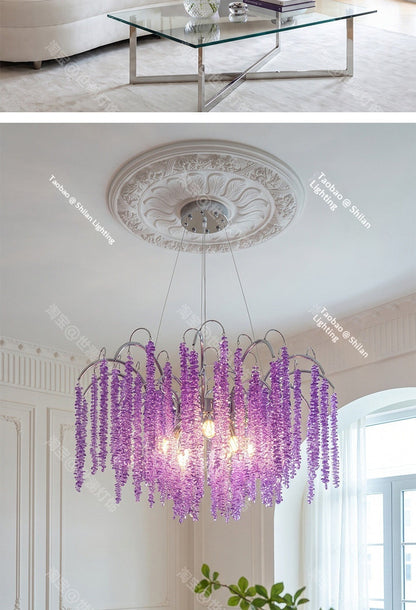 French-style crystal wisteria waterfall chandelier