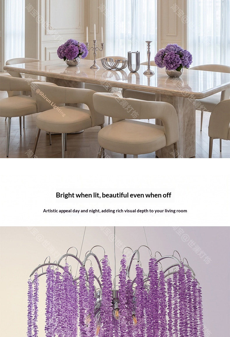 French-style crystal wisteria waterfall chandelier