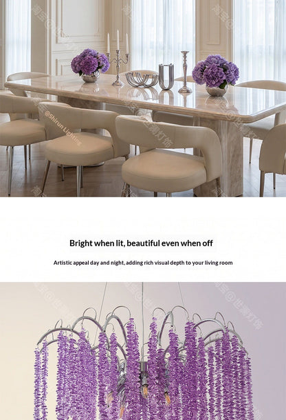 French-style crystal wisteria waterfall chandelier