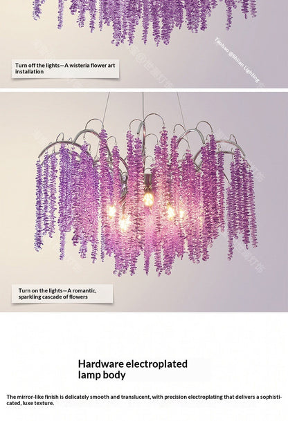 French-style crystal wisteria waterfall chandelier