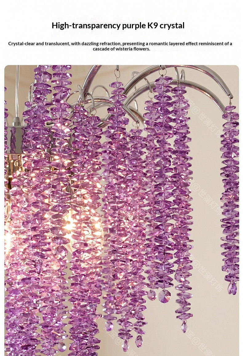 French-style crystal wisteria waterfall chandelier
