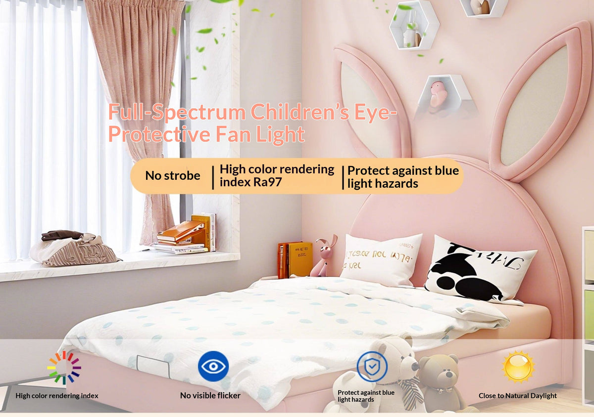 Modern Cartoon Whale Ceiling Fan Light for Children's Rooms
