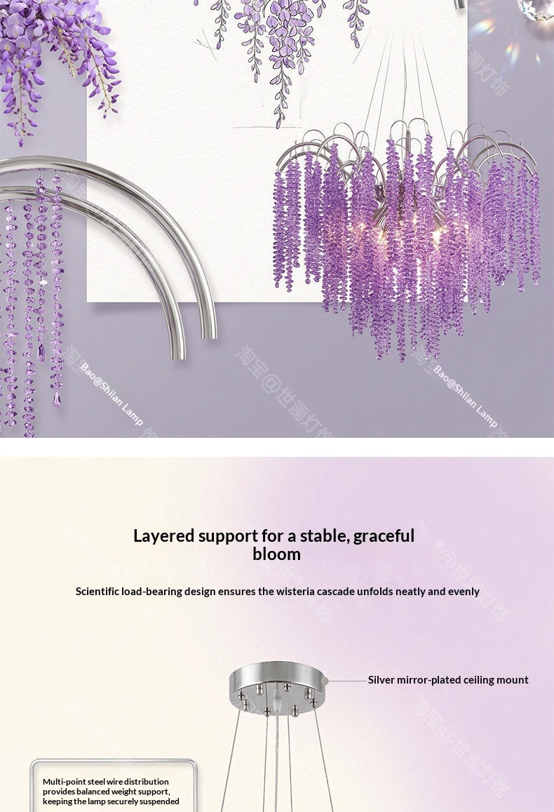 French-style crystal wisteria waterfall chandelier