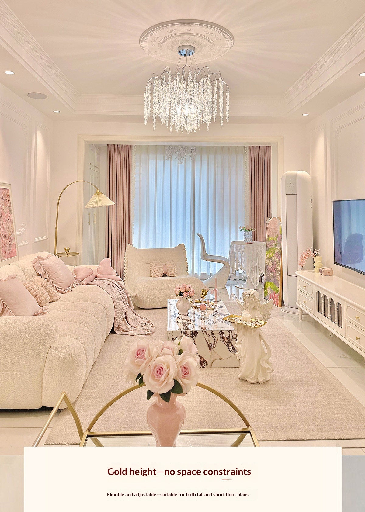 New French-style crystal chandelier for living rooms; premium imported Egyptian crystal; suitable for luxury villa foyers, dining rooms, and master bedrooms; features a "quiet luxury" aesthetic.
