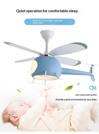 Cartoon-Flugzeug-Deckenventilator mit Licht für Kinderzimmer